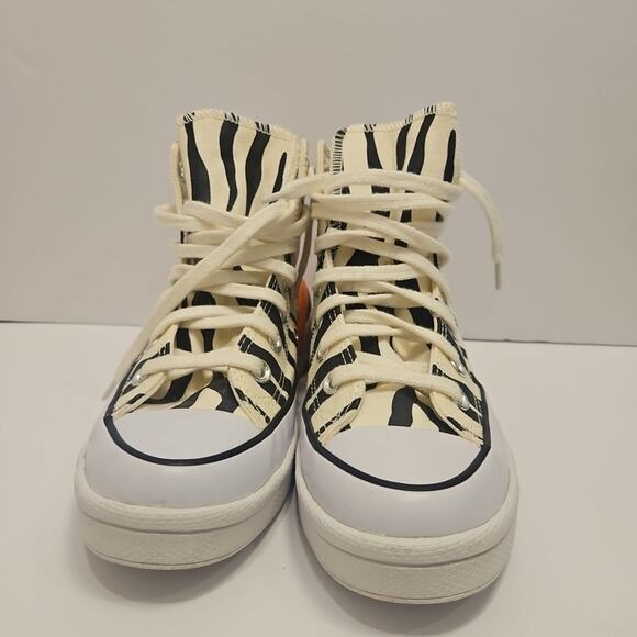 Converse CPX70 High Top Zebra Print Women’s 6.5 Black White Orange Shoes - Picture 3 of 10